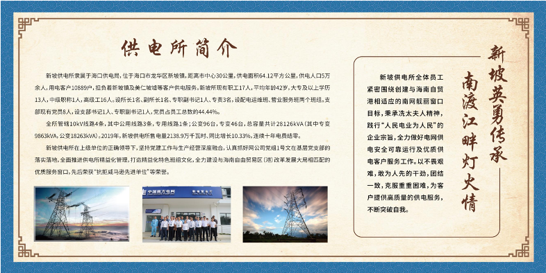 海口供电局新坡供电所文化咨询 案例展示 第1张